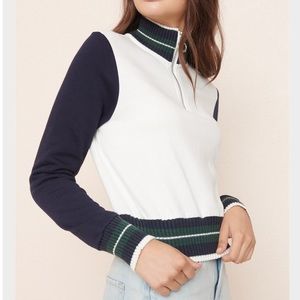 Half-zip sweater mix sweatshirt
